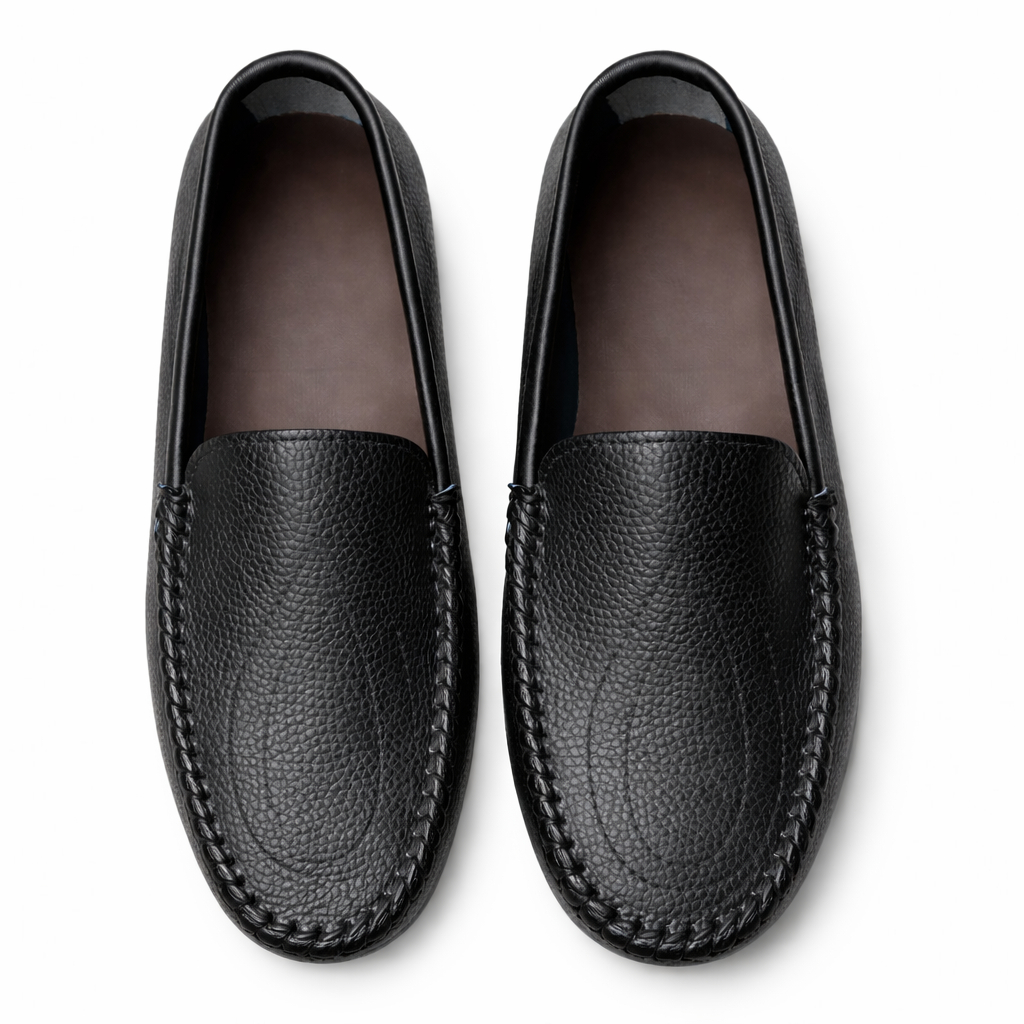 Quality Men Black Slip On Leather Loafers